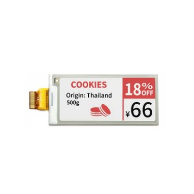 2Ecrã de papel eletrônico de.9 polegadas com resolução de 128x296 e interface SPI para prateleiras eletrônicas e notas adesivas