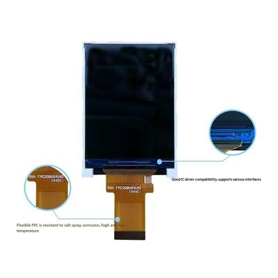 Tela Colorida IPS TFT de 2,0 polegadas com Interface MCU de 6 bits, Visão Ampla, 3 LEDs de Luz de Fundo e Resolução de 240x320 IC ST7789V